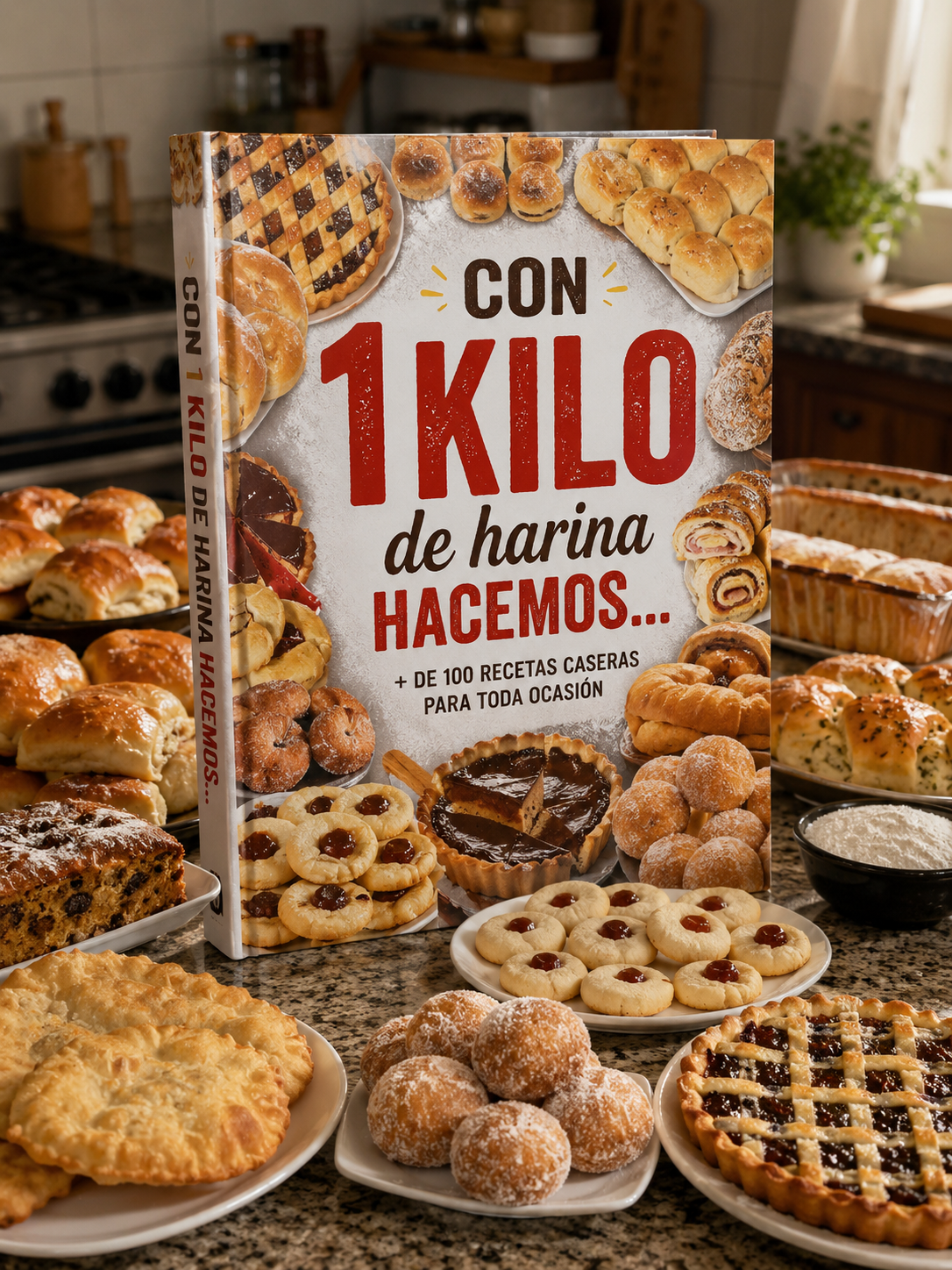 🔥MAS VENDIDO🔥Con 1 KILO DE HARINA hacemos +50 recetas